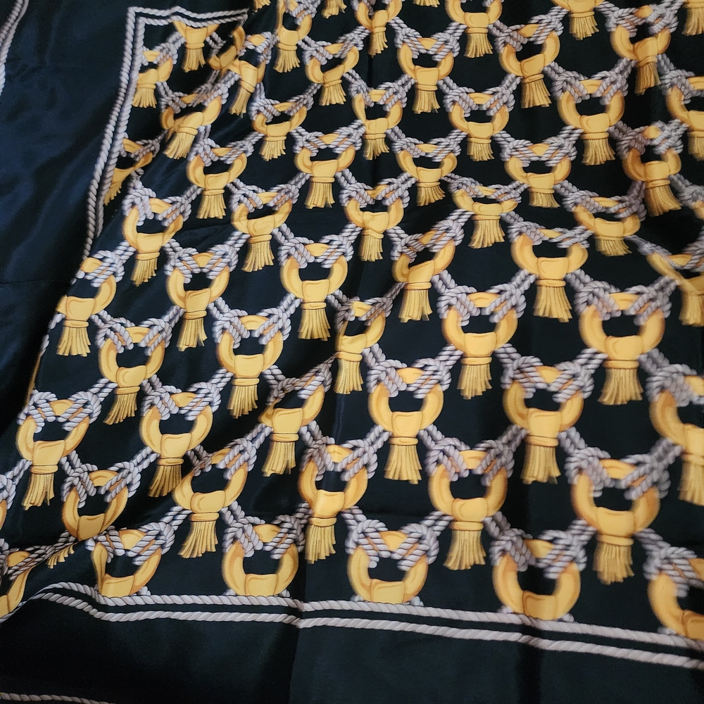 Aquascutum London Black and Gold Scarf